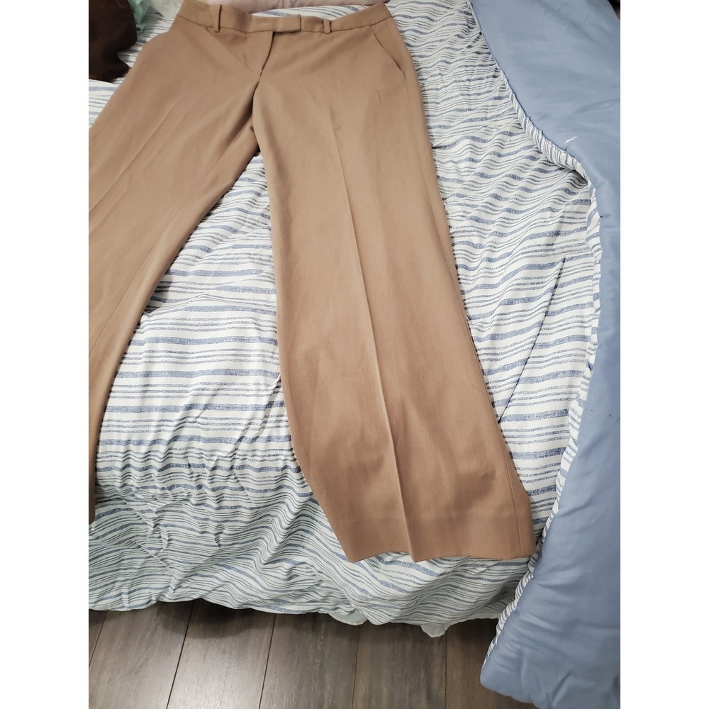 Brooks Brothers 346 Caroline Fit Tan Brown Wide Leg Dress Pants Trousers 8